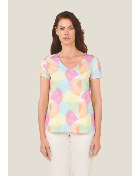 T-shirt en coton Toche Arlequin rose