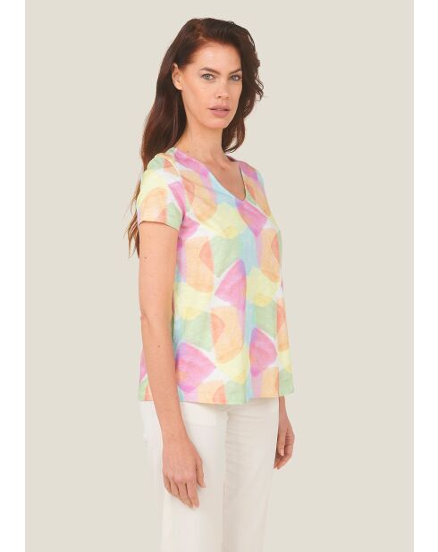 T-shirt en coton Toche Arlequin rose