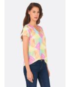 T-shirt en coton Toche Arlequin rose