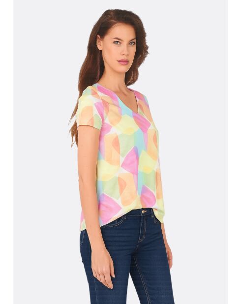 T-shirt en coton Toche Arlequin rose