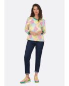 Pull en coton Salsa Arlequin rose