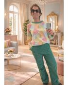 Pull en coton Salsa Arlequin rose