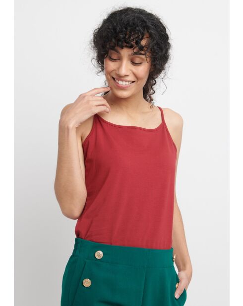 Camiseta de algodón burdeos Tedev Uni
