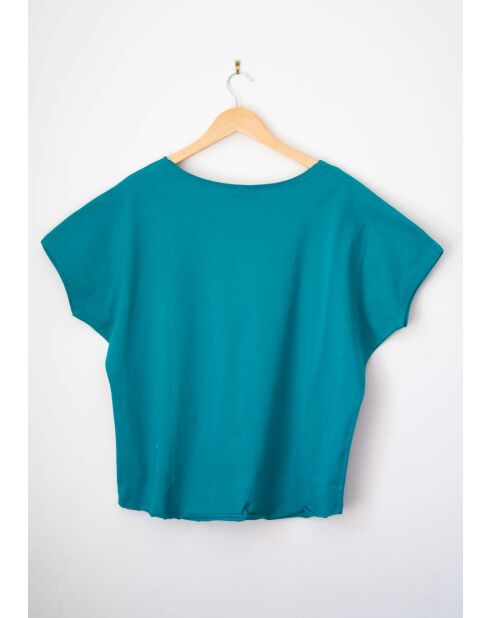 T-shirt en coton Tropi Uni petrole