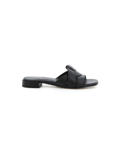 Mules en cuir Luana 6 noires