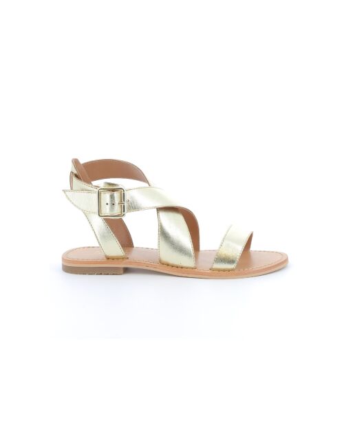 Goldfarbene Ledersandalen Rachel