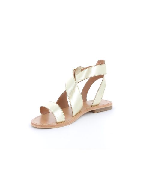 Goldfarbene Ledersandalen Rachel