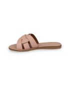 Mules Samoa rosa in pelle