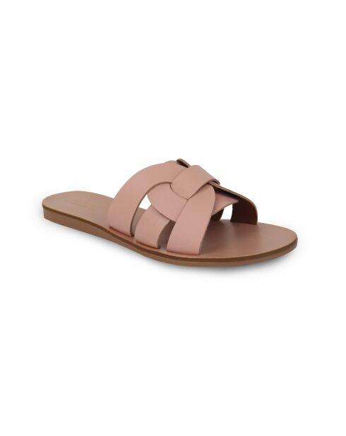Mules Samoa rosa in pelle