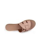 Mules Samoa rosa in pelle