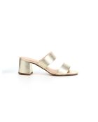Mules Melba 6 aus goldfarbenem Leder