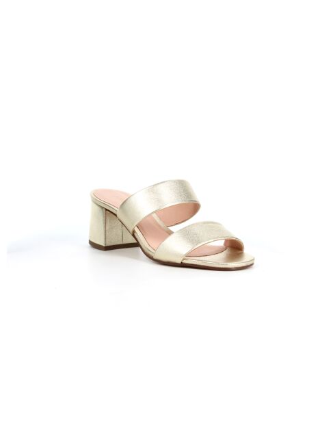Mules Melba 6 aus goldfarbenem Leder