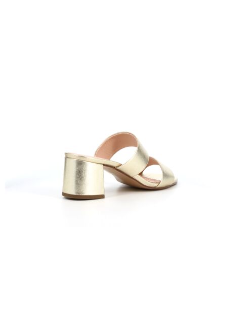 Mules Melba 6 aus goldfarbenem Leder