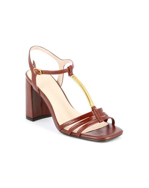 Sandales en cuir Prunelle camel
