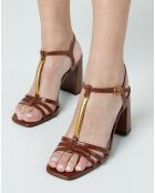 Sandalias Prunelle de piel camel