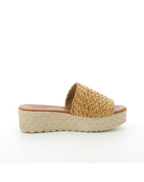 Mules de piel beige Rym