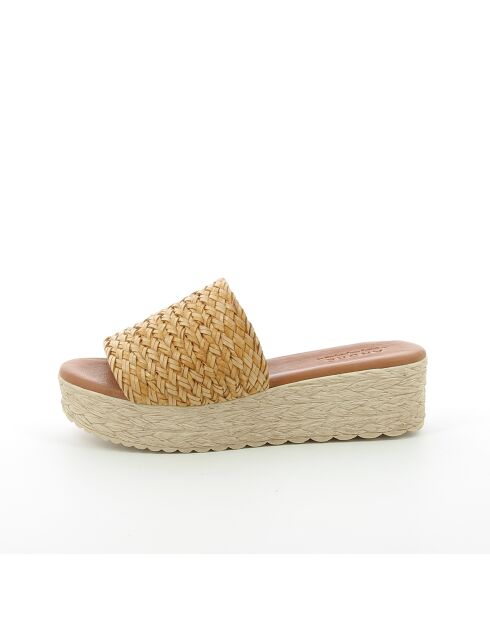 Mules de piel beige Rym