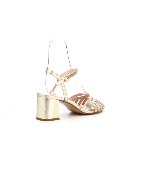 Goldfarbene Ledersandalen Carlton 6