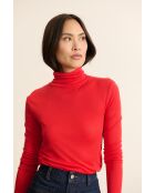 Tee-Shirt col montant manches longues Berne rouge