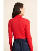 Tee-Shirt col montant manches longues Berne rouge