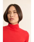 Tee-Shirt col montant manches longues Berne rouge