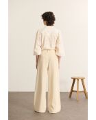 Pantalon en velours Voltaire écru
