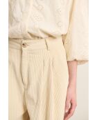 Pantalon en velours Voltaire écru
