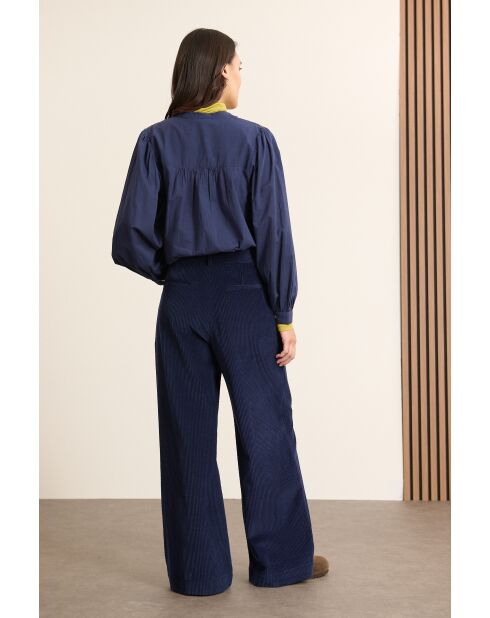 Marineblaue Samthose Voltaire