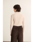 Camiseta Berne beige de manga larga con cuello alto
