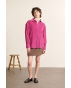 Chemise en velours Ben rose
