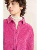Chemise en velours Ben rose