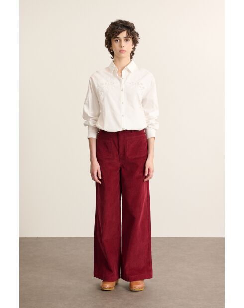 Pantaloni Torres in velluto granato