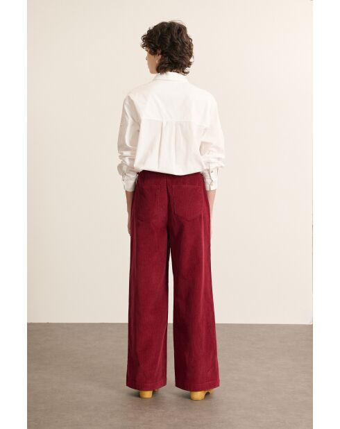Pantaloni Torres in velluto granato