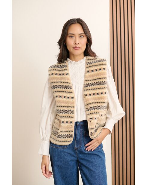 Beigefarbene Pola-Jacke