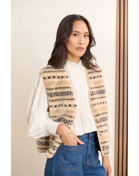 Beigefarbene Pola-Jacke