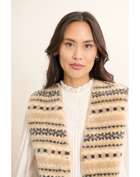 Beigefarbene Pola-Jacke
