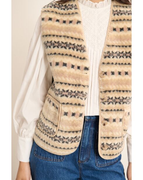 Beigefarbene Pola-Jacke