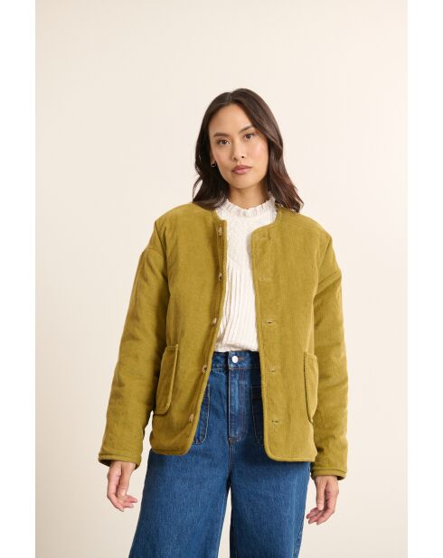 Manteau en velours Brandy kaki