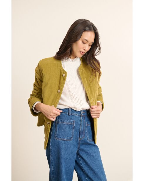 Manteau en velours Brandy kaki