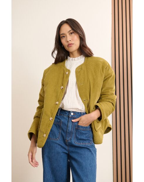Manteau en velours Brandy kaki
