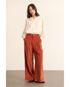 Pantalon en velours Voltaire terre-cuite