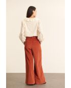 Pantalon en velours Voltaire terre-cuite