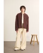 Manteau en laine Tresor marron