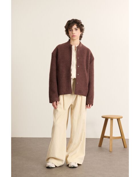 Manteau en laine Tresor marron