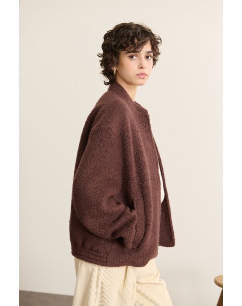 Manteau en laine Tresor marron