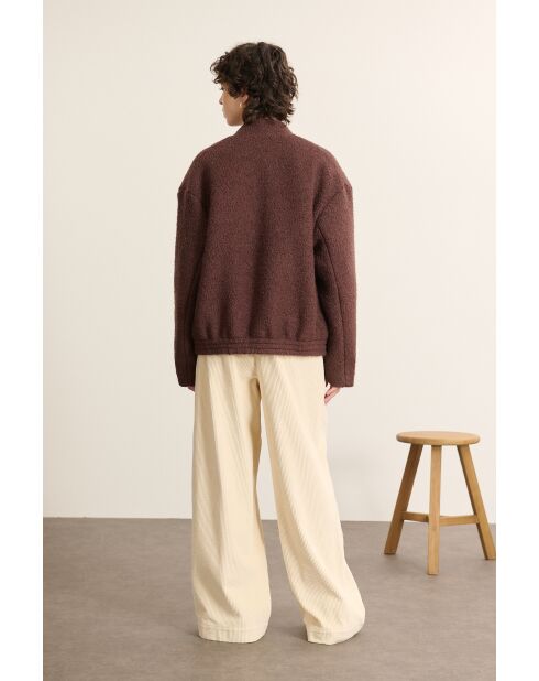 Manteau en laine Tresor marron
