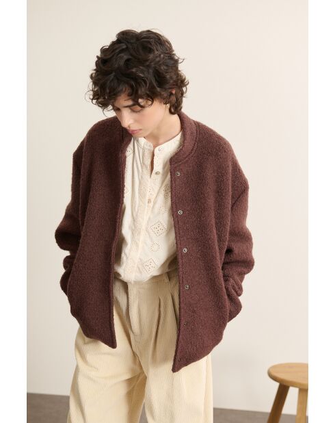 Manteau en laine Tresor marron