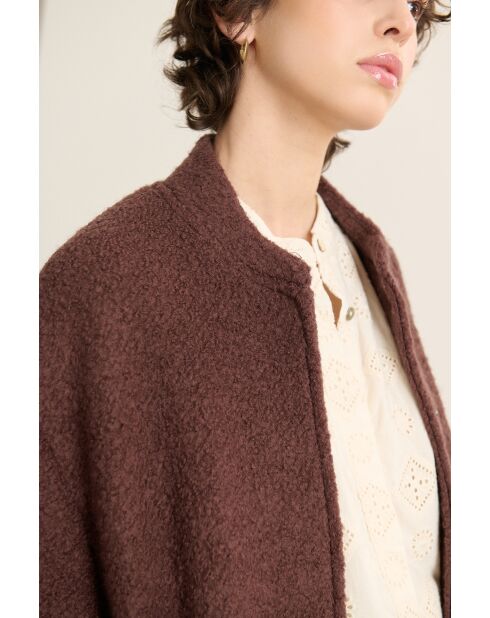 Manteau en laine Tresor marron