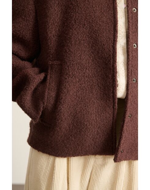 Manteau en laine Tresor marron