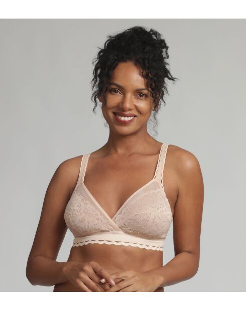 Soutien-gorge Coeur Croise feminin dentelle peau